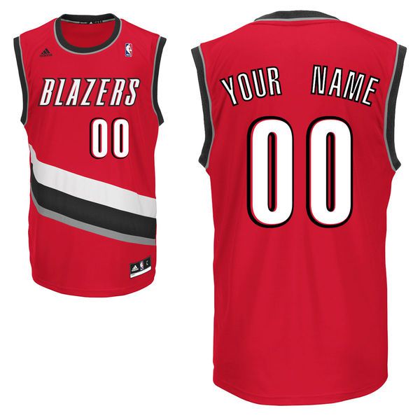Men Adidas Portland Trail Blazers Custom Replica Alternate Red NBA Jersey 1->customized nba jersey->Custom Jersey